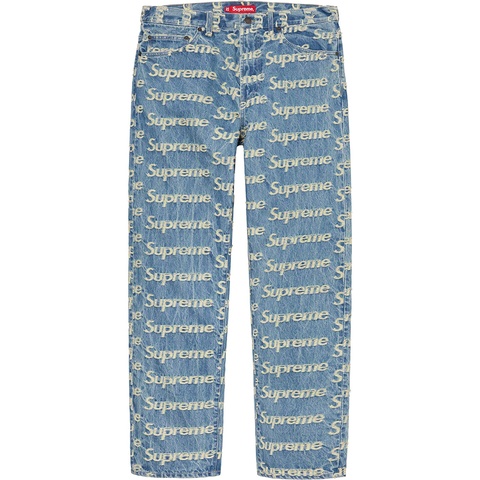 Supreme Frayed Logos Regular Jean - Blue