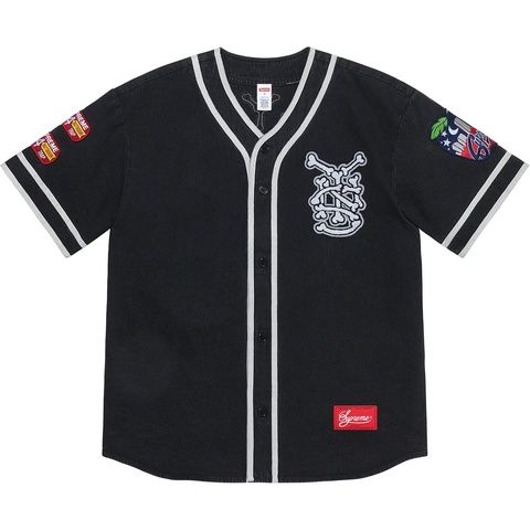 Patches Denim Baseball Jersey - spring/summer 2021 - Supreme
