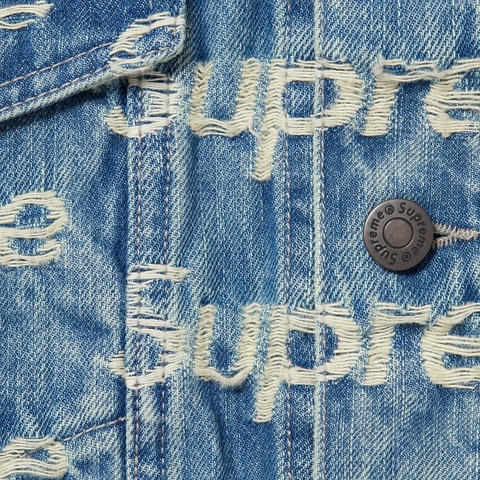 Frayed Logos Denim Trucker Jacket - Supreme