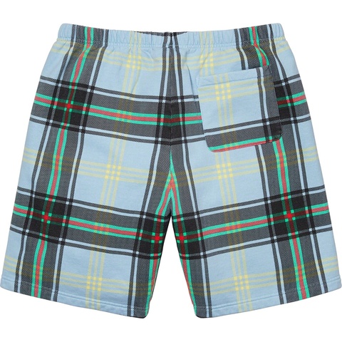 Supreme Plaid Sweatshort - Light Blue