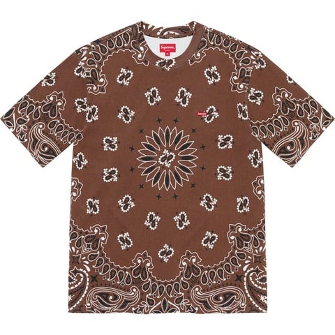 Supreme Small Box Tee - Brown Bandana