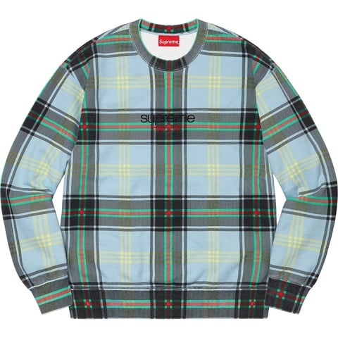 Supreme Plaid Crewneck - Light Blue