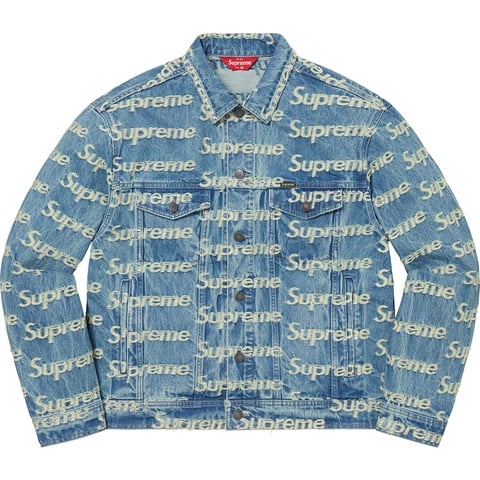 Supreme Frayed Logos Denim Trucker Jacket - Blue