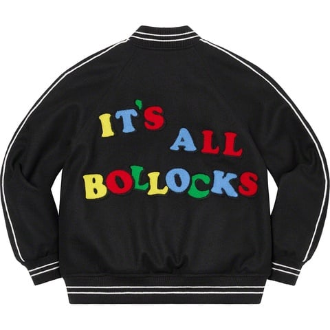 Supreme Jamie Reid/Supreme It's All Bollocks Varsity Jacket - Black