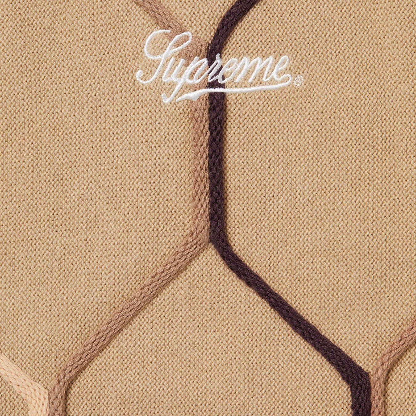 Supreme Hex Zip Up Polo (SS21) - Tan - $128