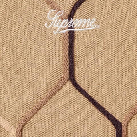 Supreme Hex Zip Up Polo - Tan