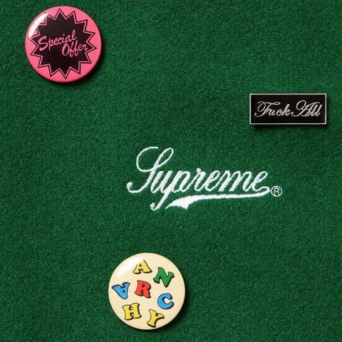 Supreme Jamie Reid/Supreme It's All Bollocks Varsity Jacket - Dark Green