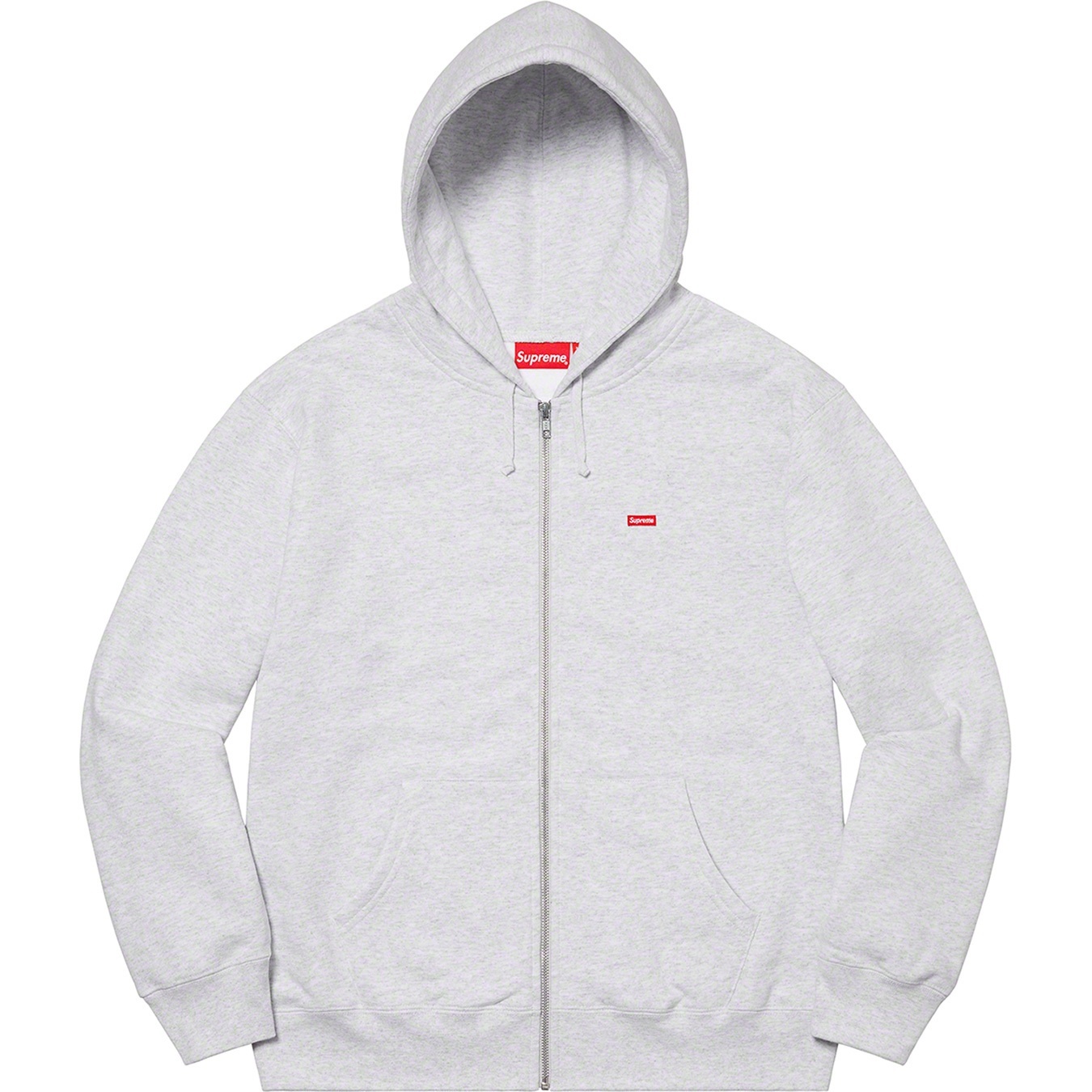 Supreme Small Box Zip Up Hooded Sweatshirt (SS21) - Ash Grey - $158
