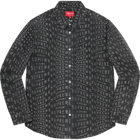 Warp Jacquard Logos Denim Shirt - Supreme