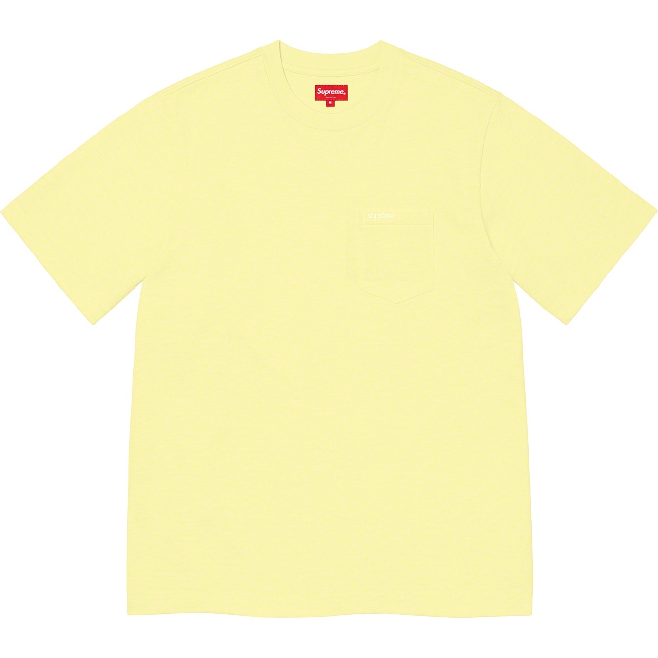 Supreme S S Pocket Tee (SS21) - Pale Yellow - $60