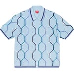 Supreme Hex Zip Up Polo (SS21) - Blue