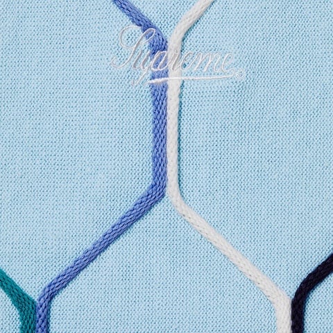 Supreme Hex Zip Up Polo - Blue