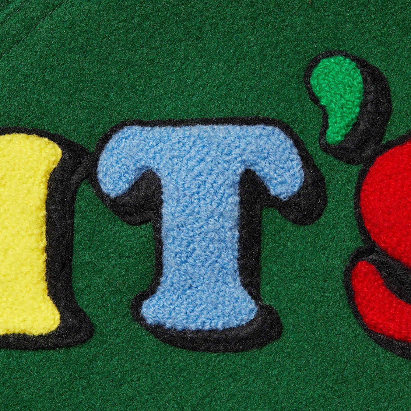 Supreme Jamie Reid Supreme It's All Bollocks Varsity Jacket (SS21) - Dark Green - $368