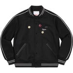Supreme Jamie Reid Supreme It's All Bollocks Varsity Jacket (SS21) - Black