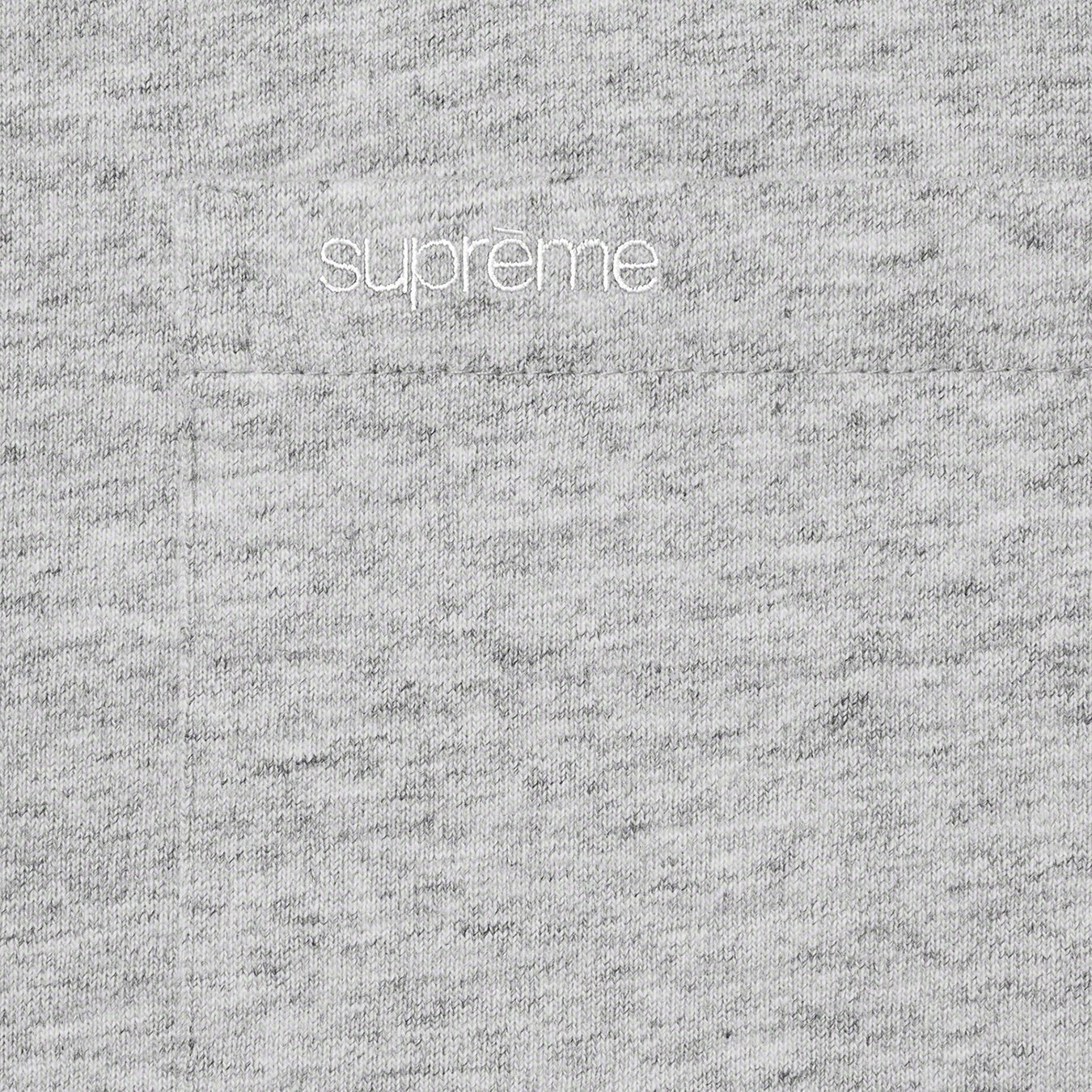 Supreme S S Pocket Tee (SS21) - Heather Grey - $60