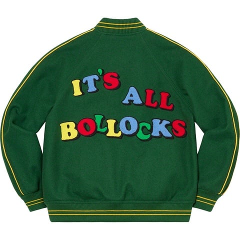 Supreme Jamie Reid/Supreme It's All Bollocks Varsity Jacket - Dark Green