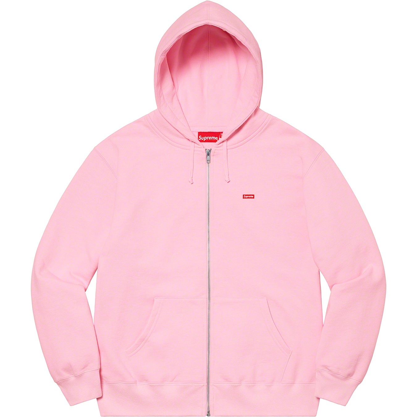 Supreme Small Box Zip Up Hooded Sweatshirt (SS21) - Light Pink - $158