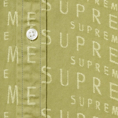 Supreme Warp Jacquard Logos Denim Shirt - Sage
