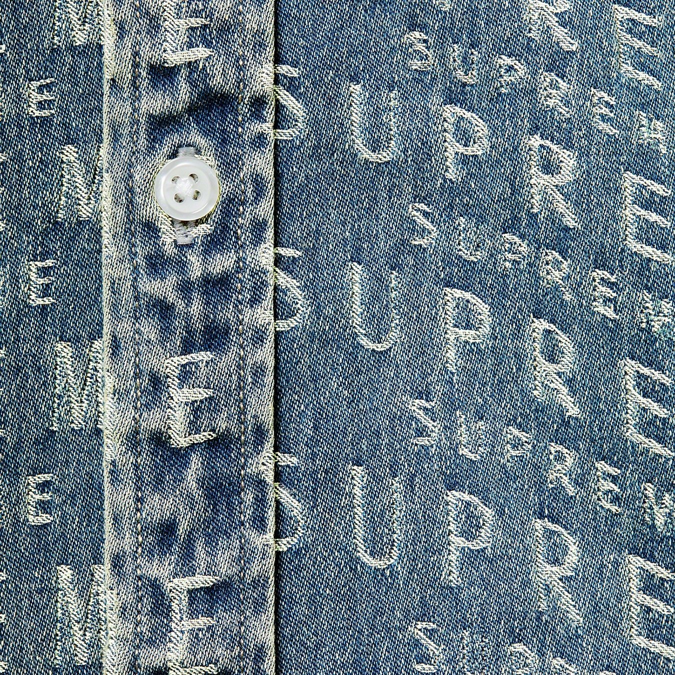 Supreme Warp Jacquard Logos Denim Shirt (SS21) - Blue - $148