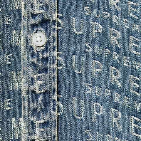 Warp Jacquard Logos Denim Shirt - Supreme