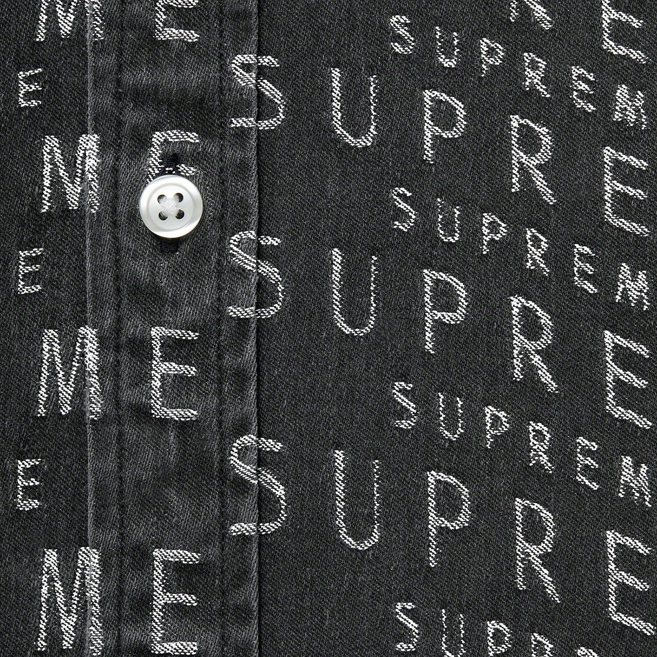 Supreme Warp Jacquard Logos Denim Shirt (SS21) - Black - $148