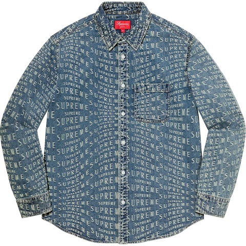 Warp Jacquard Logos Denim Shirt - Supreme