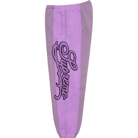 Supreme Paneled Script Sweatpant - Dusty Purple