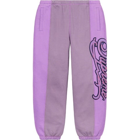 Supreme Paneled Script Sweatpant - Dusty Purple