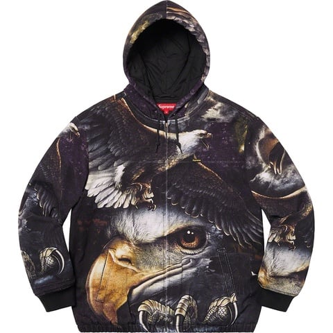 Supreme Eagle Hooded Work Jacket - Black