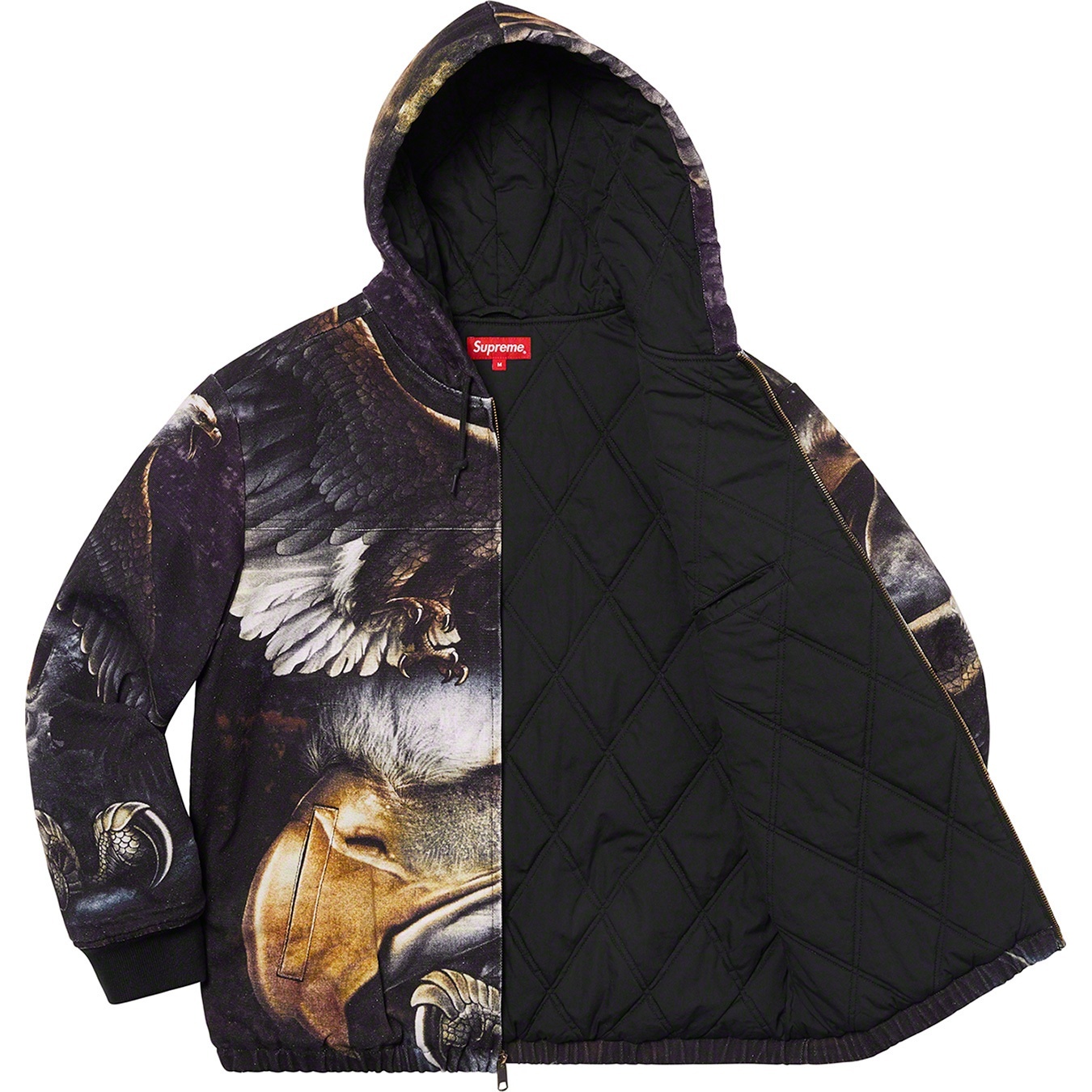 Supreme Eagle Hooded Work Jacket (SS21) - Black - $198