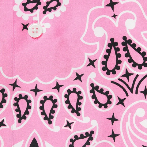 Supreme Bandana Silk S/S Shirt - Pink