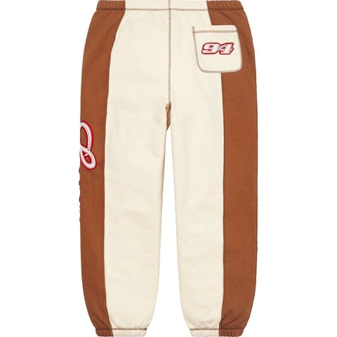 Supreme Paneled Script Sweatpant - Natural