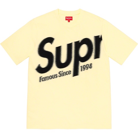 Supreme Intarsia Spellout S/S Top - Pale Yellow