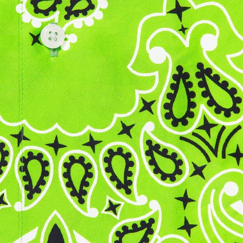 Supreme Bandana Silk S/S Shirt - Bright Green