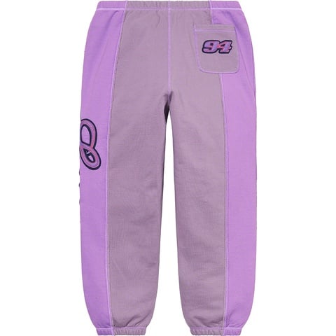 Supreme Paneled Script Sweatpant - Dusty Purple