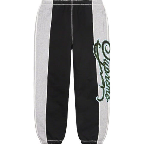 Supreme Paneled Script Sweatpant - Black
