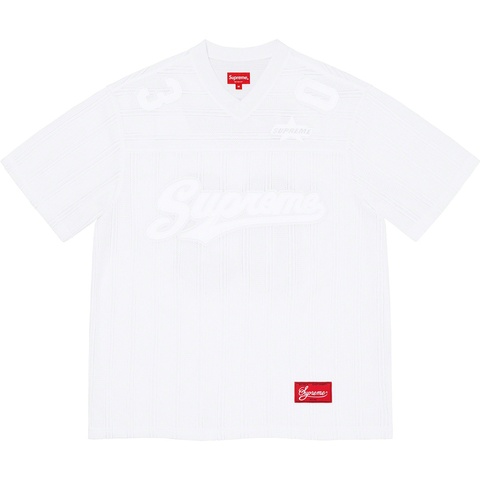 Supreme Mesh Stripe Football Jersey - White