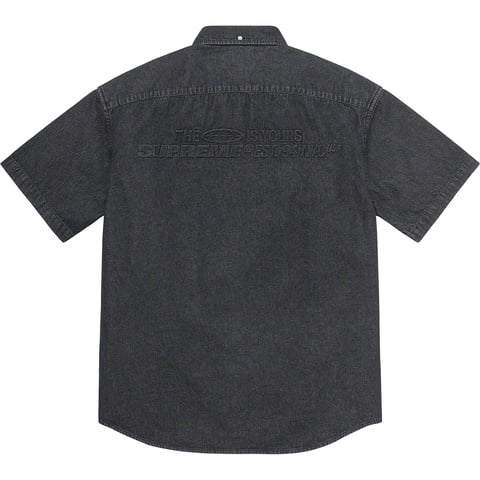 Supreme Embossed Denim S/S Shirt -  Black