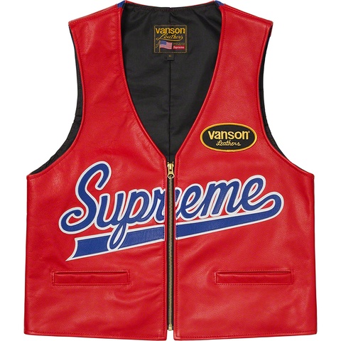 Supreme Supreme®/Vanson Leathers® Spider Web Vest - Red