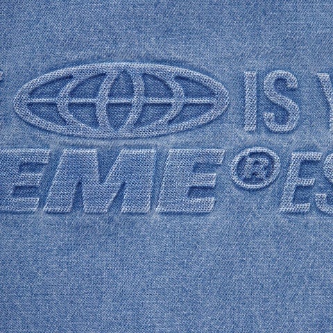 Supreme Embossed Denim S/S Shirt - Blue