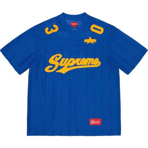Supreme Mesh Stripe Football Jersey - Royal