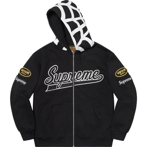Supreme Supreme®/Vanson Leathers® Spider Web Zip Up Hooded Sweatshirt - Black