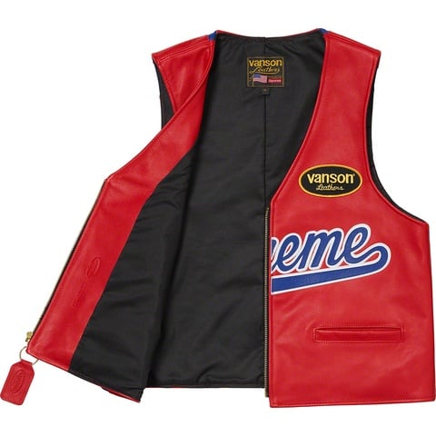 Supreme Supreme®/Vanson Leathers® Spider Web Vest - Red