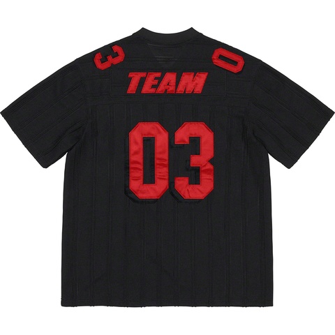 Supreme Mesh Stripe Football Jersey - Black