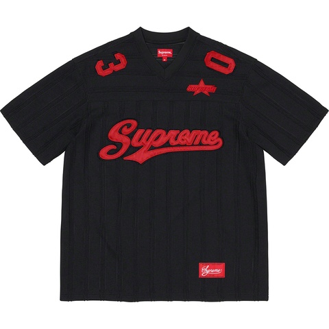 Supreme Mesh Stripe Football Jersey - Black