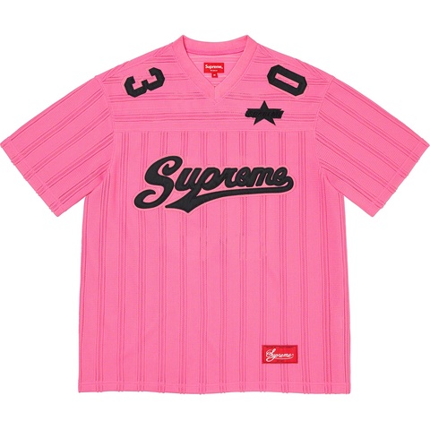 Supreme Mesh Stripe Football Jersey - Pink