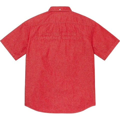 Supreme Embossed Denim S/S Shirt - Red
