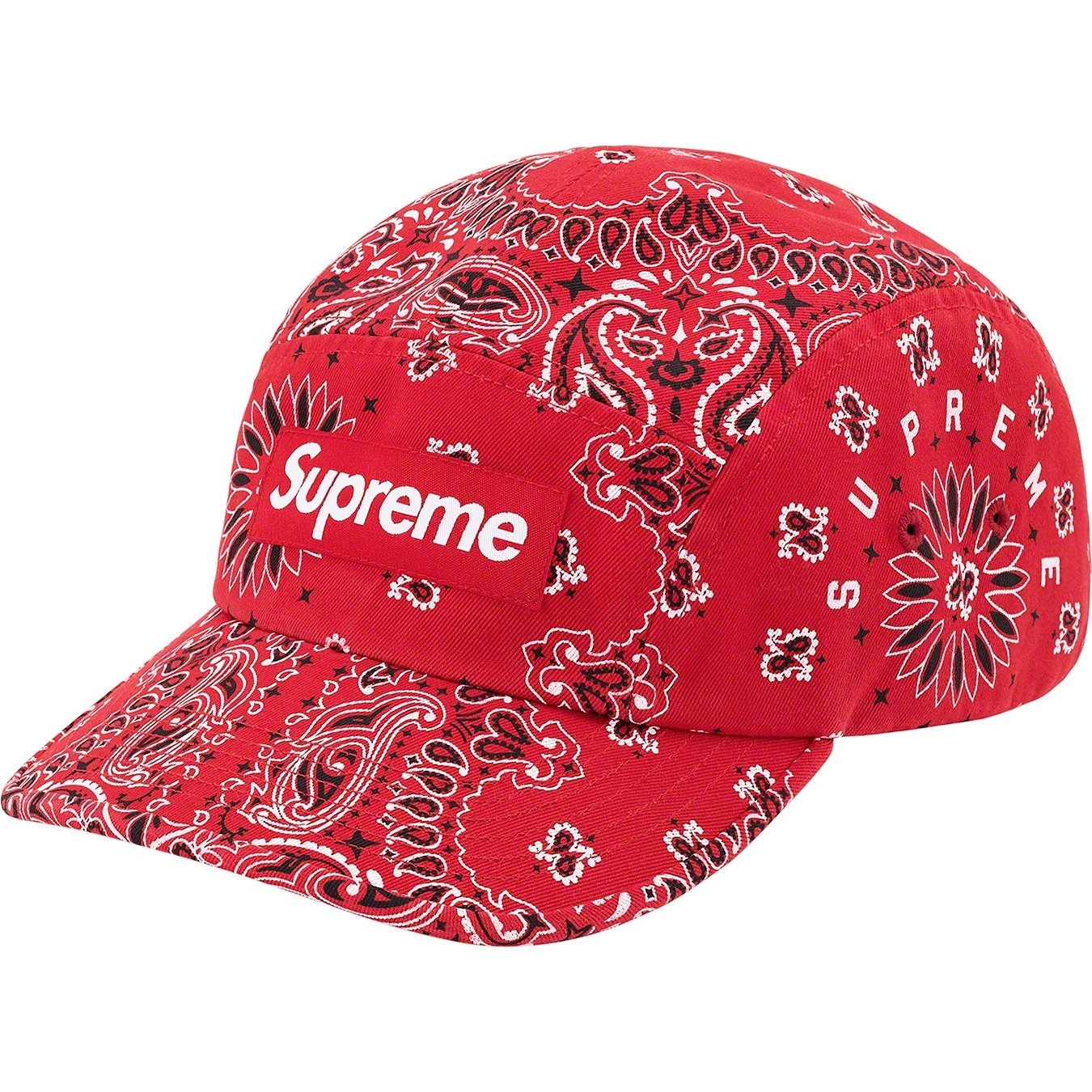 Supreme Bandana Camp Cap (SS21) - Red - $48