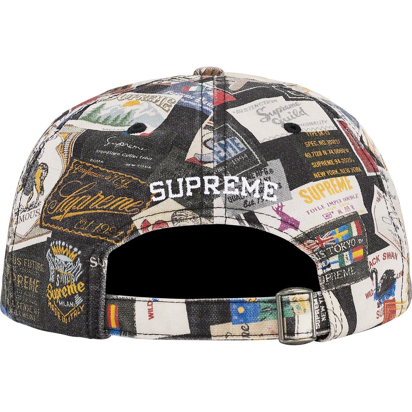 Supreme Labels 6-Panel (SS21) - Black - $48