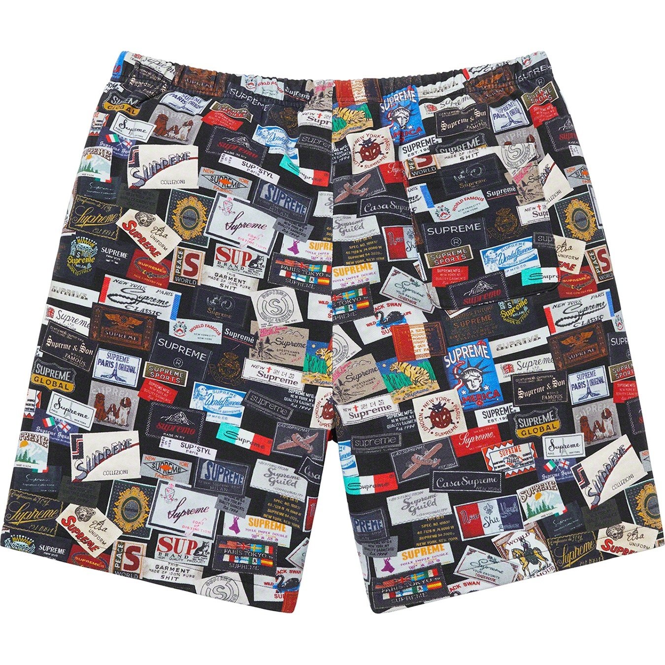Supreme Labels Pique Short (SS21) - Black - $110